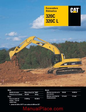 caterpillar 320c excavator technical characteristics page 1