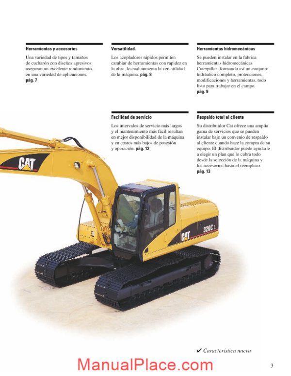 caterpillar 320c excavator technical characteristics page 3