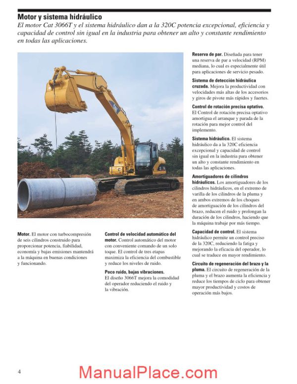 caterpillar 320c excavator technical characteristics page 4