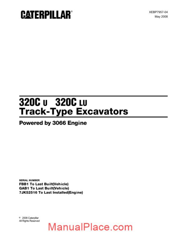 caterpillar 320c u 320c lu track type excavator parts manual japonesa 2008 page 1