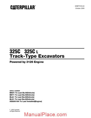 caterpillar 325c 325c l track type excavator parts manual japonesa 2009 page 1