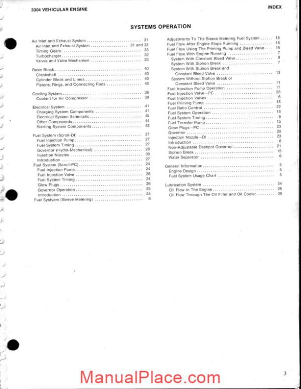 caterpillar 3304 vehicular engine service manual page 2