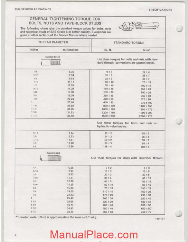 caterpillar 3304 vehicular engine specifications page 4