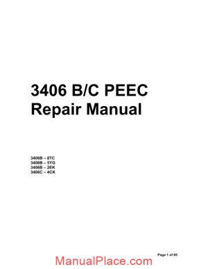 caterpillar 3406 b c peec repair manual page 1