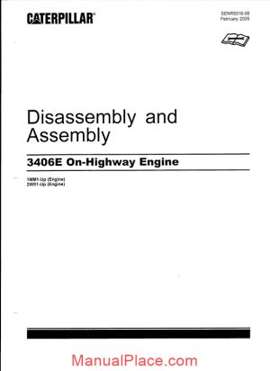 caterpillar 3406e on highway engine disassembly and assembly page 1