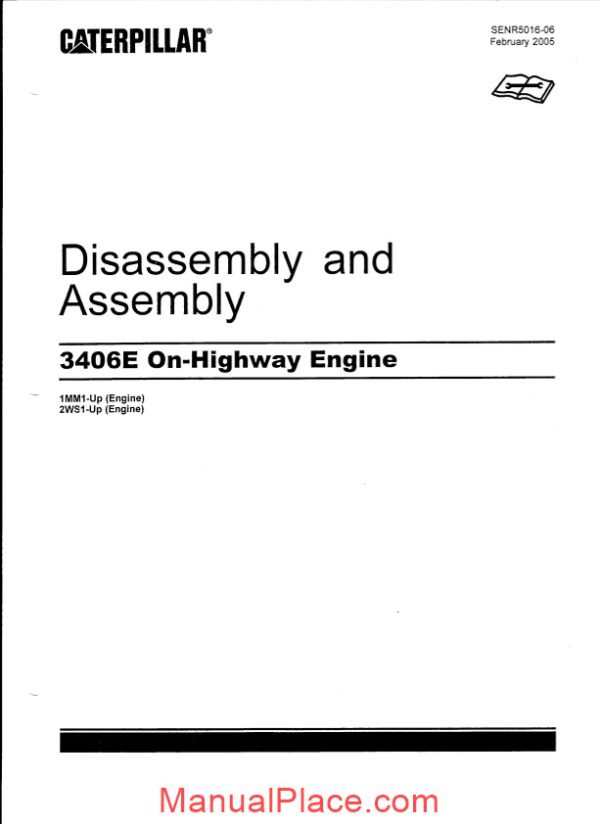 caterpillar 3406e on highway engine disassembly and assembly page 1