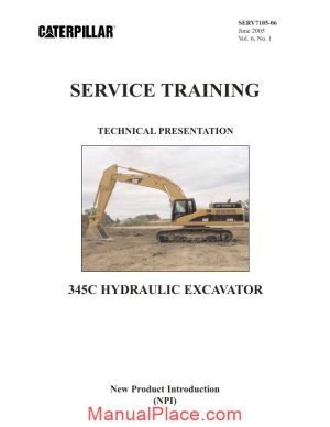 caterpillar 345c hydraulic excavator service training page 1