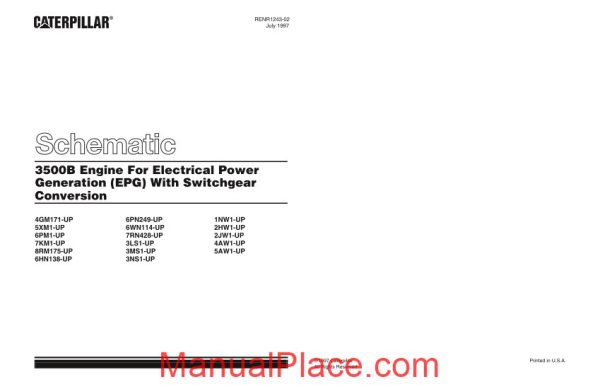 caterpillar 3500b engine for electrical power generation with switchgear page 1