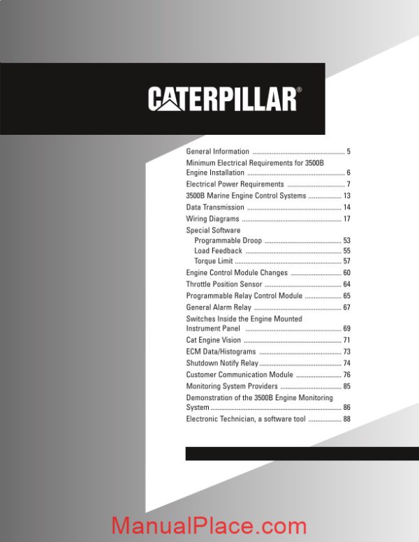 caterpillar 3500b engines application and installation guide page 3