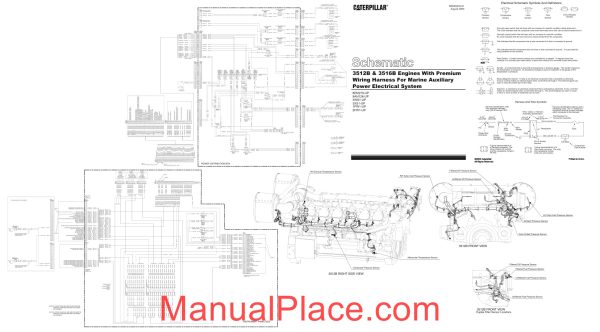 caterpillar 3512 3516 engines with premium harness electrical system schematic page 1