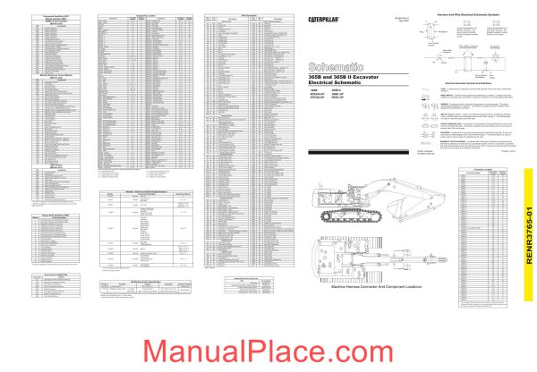 caterpillar 365b 365b ii excavator schematic page 1