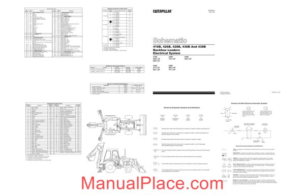 caterpillar 416b 426b 428b 436b 438b backhoe loaders electrical system schematic page 1