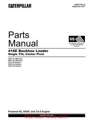 caterpillar 416e parts manual 416e backhoe loader page 1