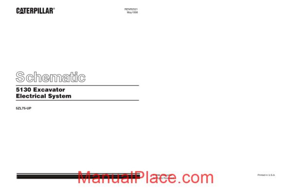 caterpillar 5130 excavator electrical system schematic page 1