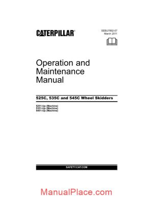 caterpillar 525c skidder operation manual page 1