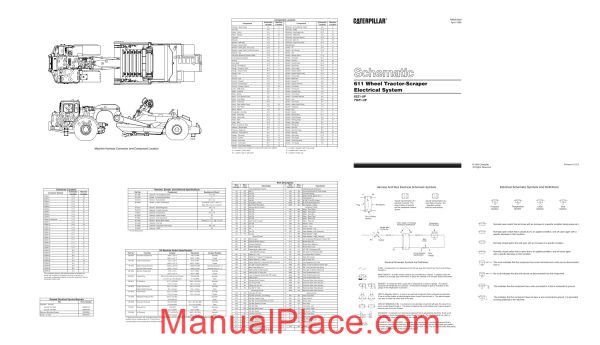 caterpillar 611 wheel tractor scraper electrical system schematic page 1