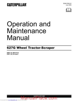 caterpillar 627g wheel trator scraper operation and maintenance manual page 1