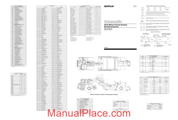 caterpillar 631g wheel tractor scraper electrical system schematic page 1