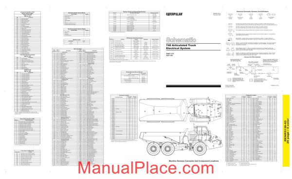 caterpillar 740 articulated truck electrical system schematic page 1