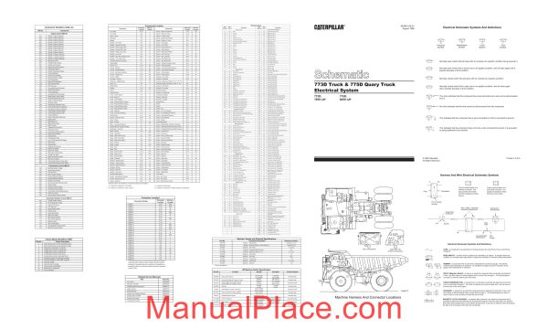 caterpillar 773d truck 775d quary truck electrical system schematic page 1