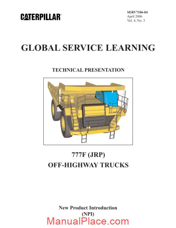 caterpillar 777f off highway trucks global service learning page 1