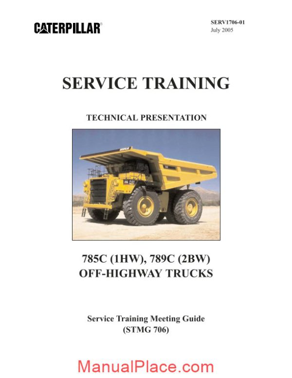 caterpillar 785c 789c off highway trucks service training page 1