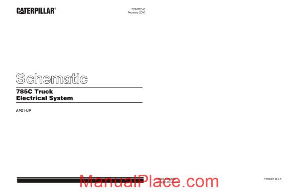 caterpillar 785c truck electrical system schematic page 1