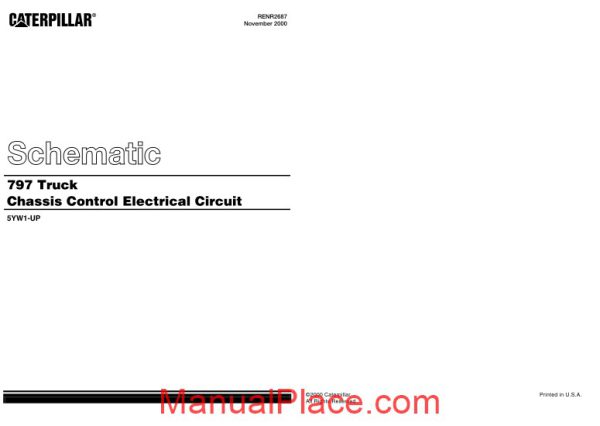 caterpillar 797 truck chassis control electrical circuit schematic page 1