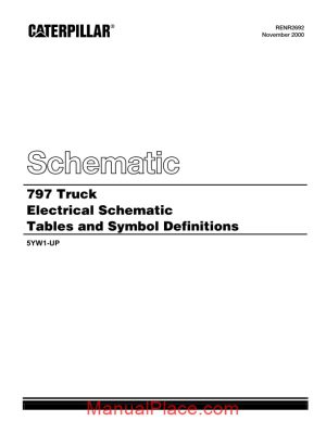 caterpillar 797 truck electrical system schematic tables and symbol definitions page 1