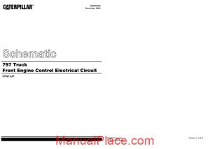 caterpillar 797 truck front control electrical circuit schematic page 1