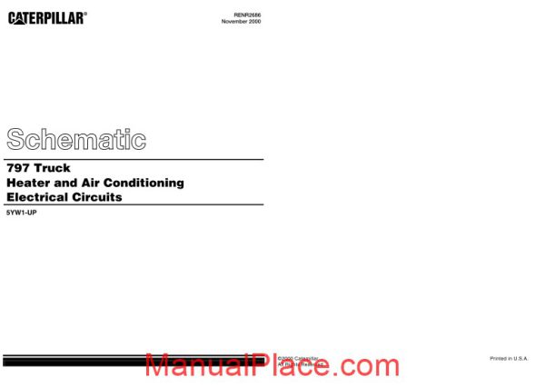 caterpillar 797 truck heater air conditioning electrical circuits schematic page 1