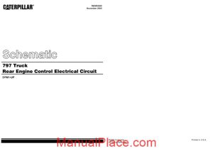 caterpillar 797 truck rear engine control electrical circuit schematic page 1