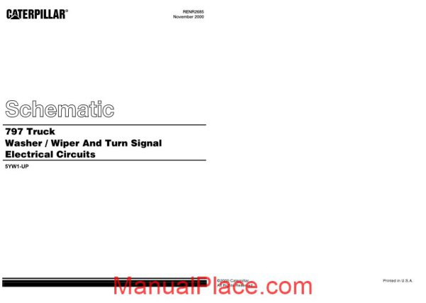 caterpillar 797 truck washer wiper and turn singal electrical circuits schematic page 1