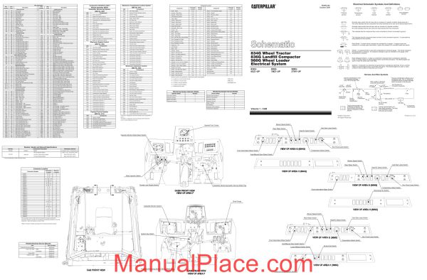 caterpillar 834g 836g 988g electrical system schematic page 1