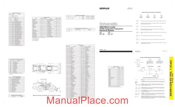 caterpillar 928g wheel loader electrical system schematic page 1