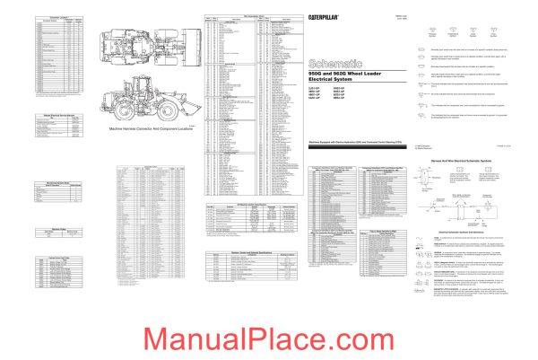 caterpillar 950g 962g wheel loader electrical system schematic page 1