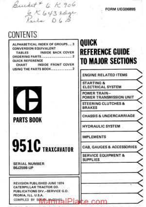 caterpillar 951c traxcavator parts 86j2598 up page 1