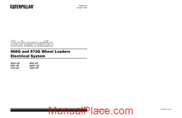 caterpillar 966g and 972g wheel loaders electrical system schematic page 1