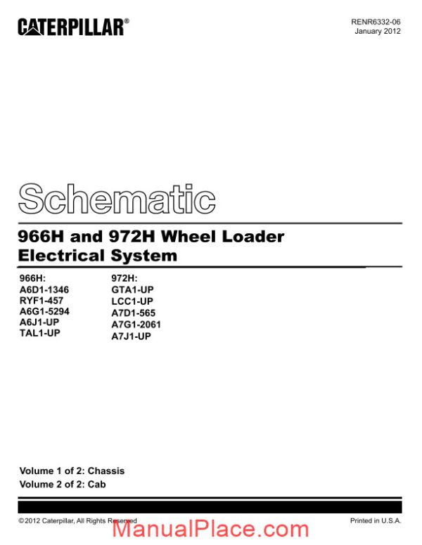 caterpillar 966h wheel loader electrical system page 2