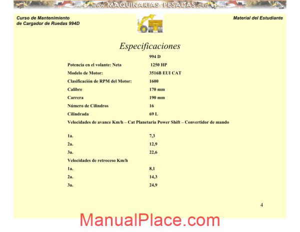 caterpillar 994d charger maintenance training course page 4