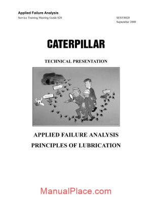 caterpillar applied failure analysis priciples of lubrication service training page 1