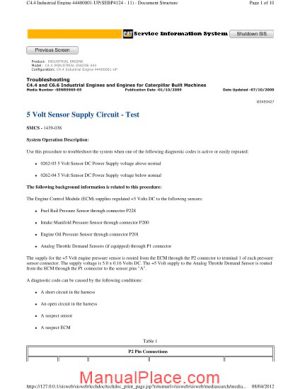 caterpillar c4 4 industrial engine sensor test page 1