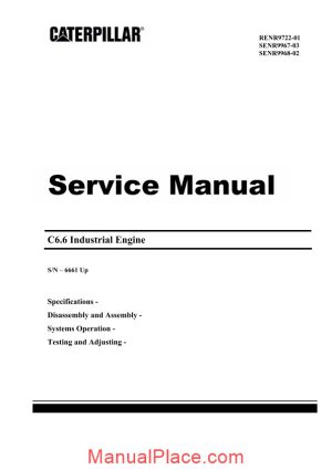 caterpillar c6 6 industrial engine service manual page 1