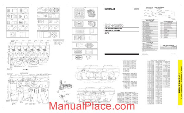 caterpillar c9 industrial engine electrical system schematic page 1