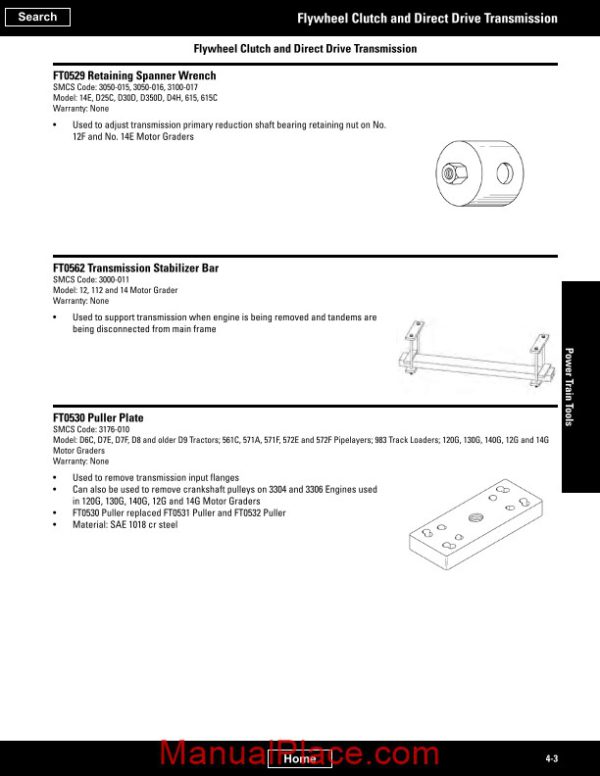 caterpillar catalogue of tools for power train services page 3