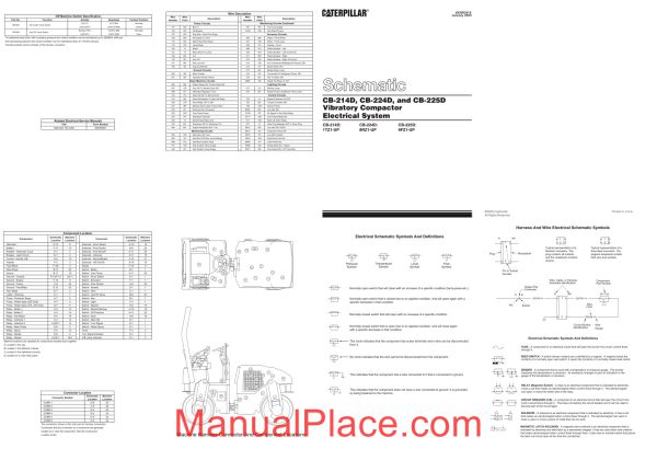 caterpillar cb 214d cb 2245d cb 225d electrical system schematic page 1