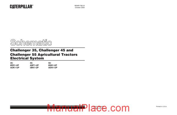 caterpillar challenger 35 45 55 tractors electrical system schematic page 1