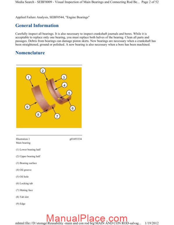 caterpillar connecting rod bearings service training page 2