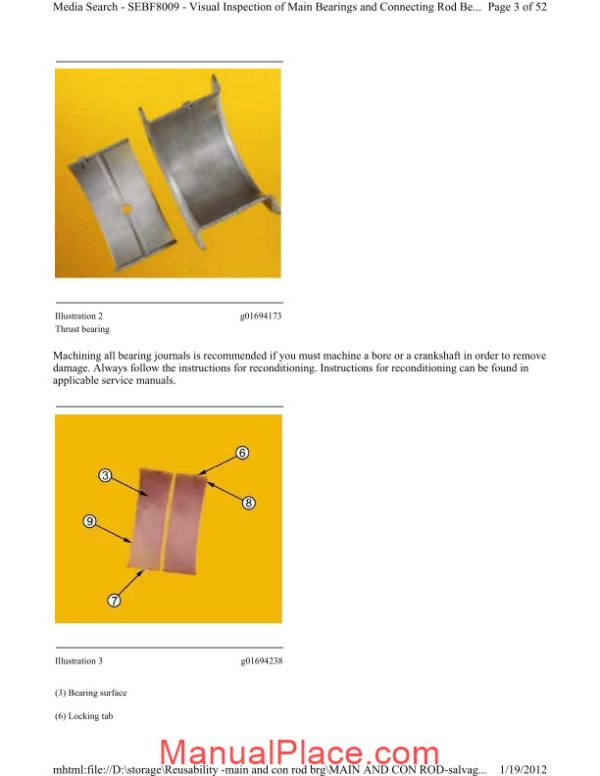 caterpillar connecting rod bearings service training page 3