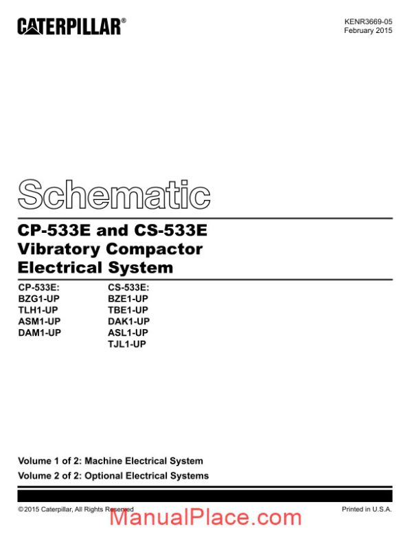 caterpillar cp 533e and cs 533e vibratory compactor electrical system 2 page 2